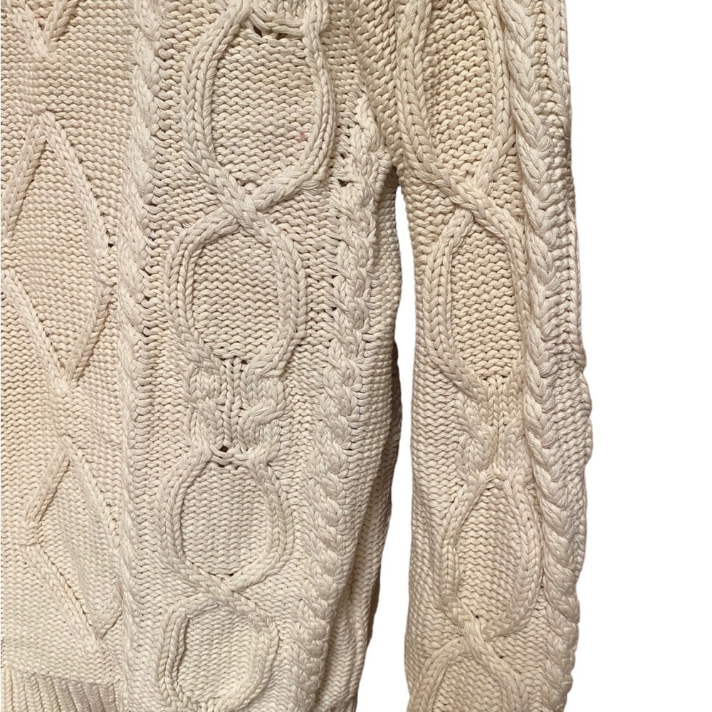 Eddie Bauer Vintage Cable Knit Full Zip Sweater | Petite Small - Picture 4 of 13